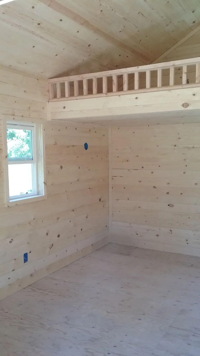 Finished interior of a custom structure