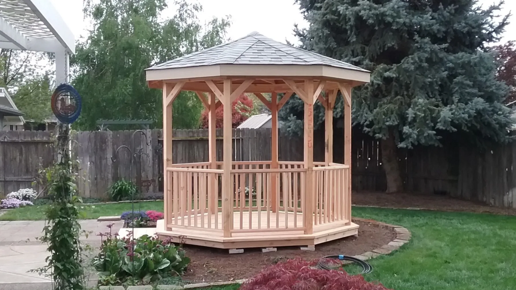 Gazebo and deck features planned as one outdoor space
