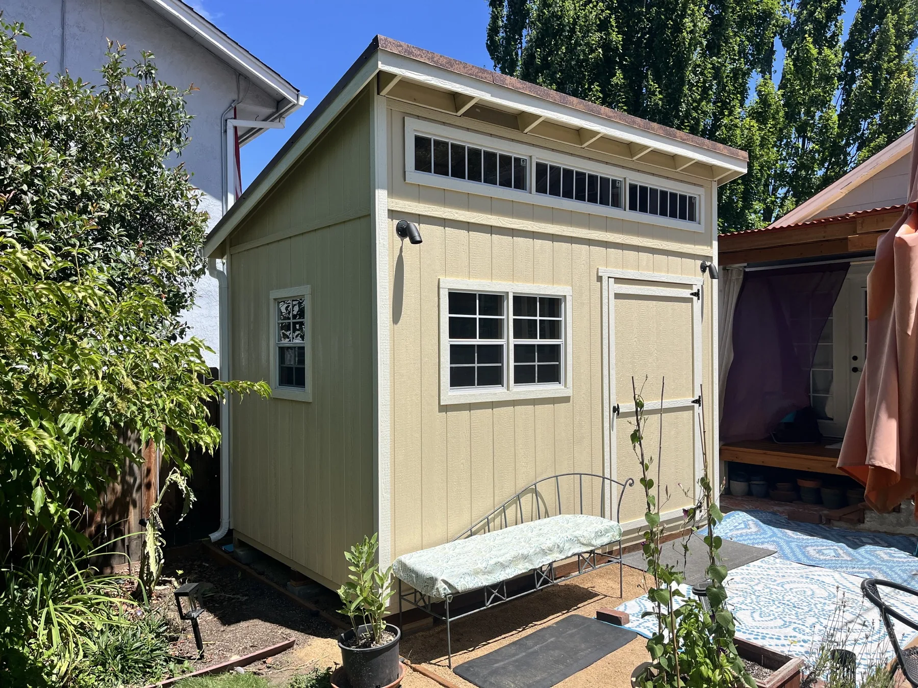 Custom lean-to shed with a single-slope roof